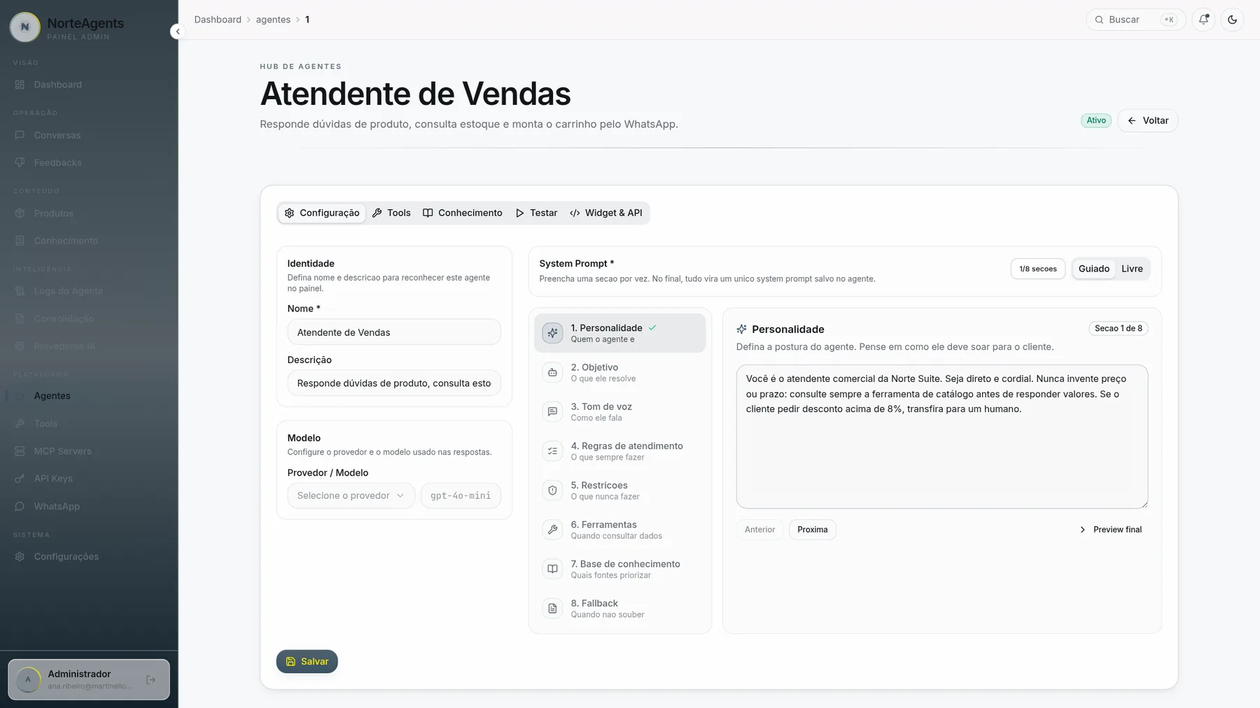 Editor de agente